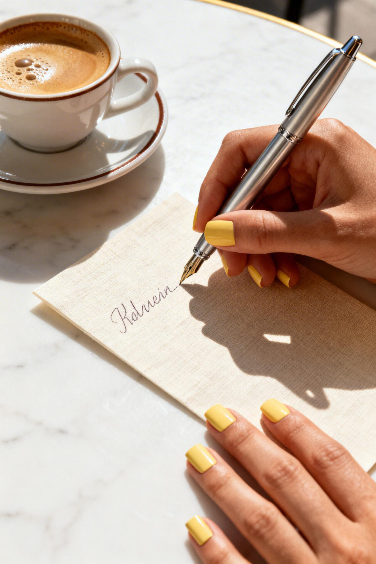 Simple Spring Nails - butter yellow matte