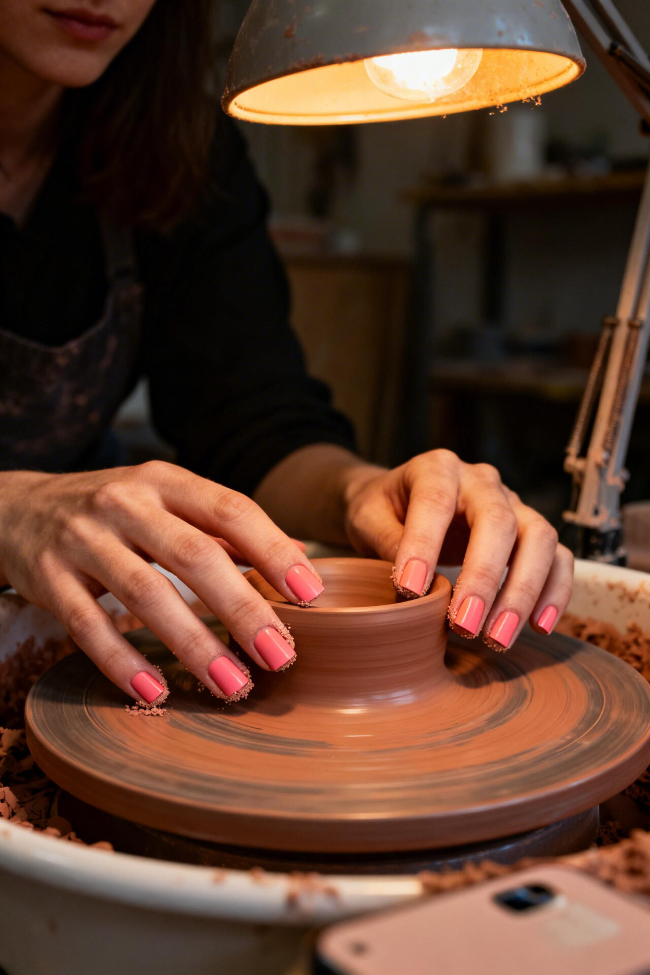 Pretty Spring Nails - coral pink matte
