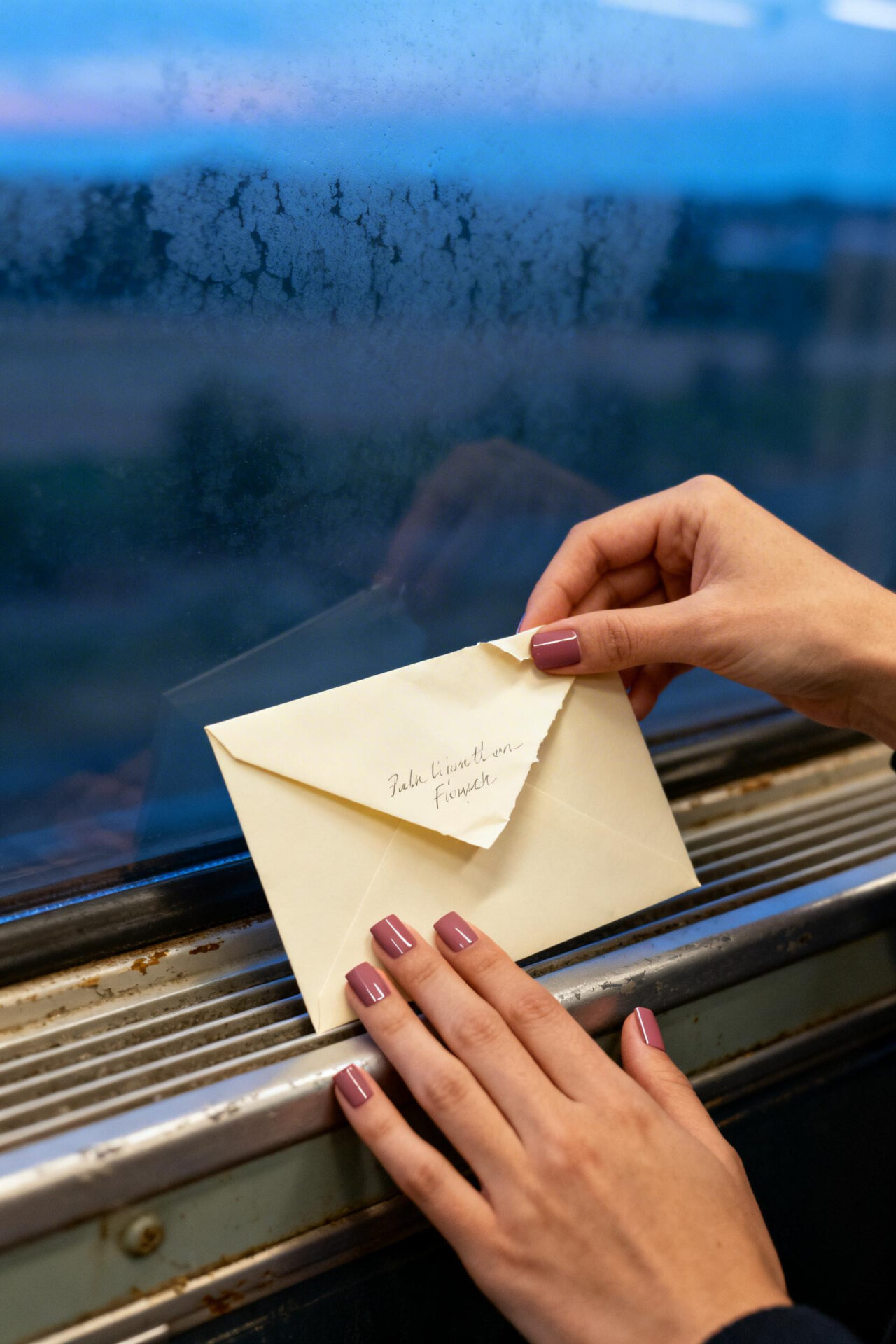 Spring French Tip Nails - dusty rose matte