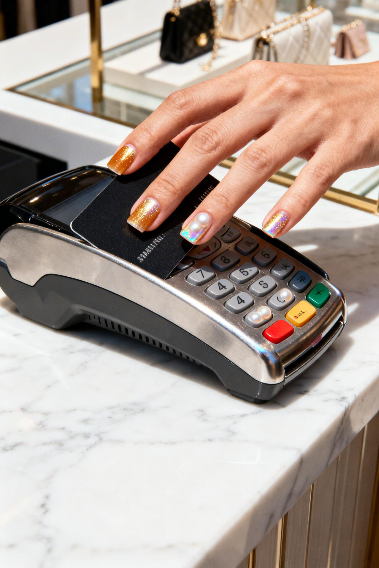 Pastel Nails - honey gold shimmer