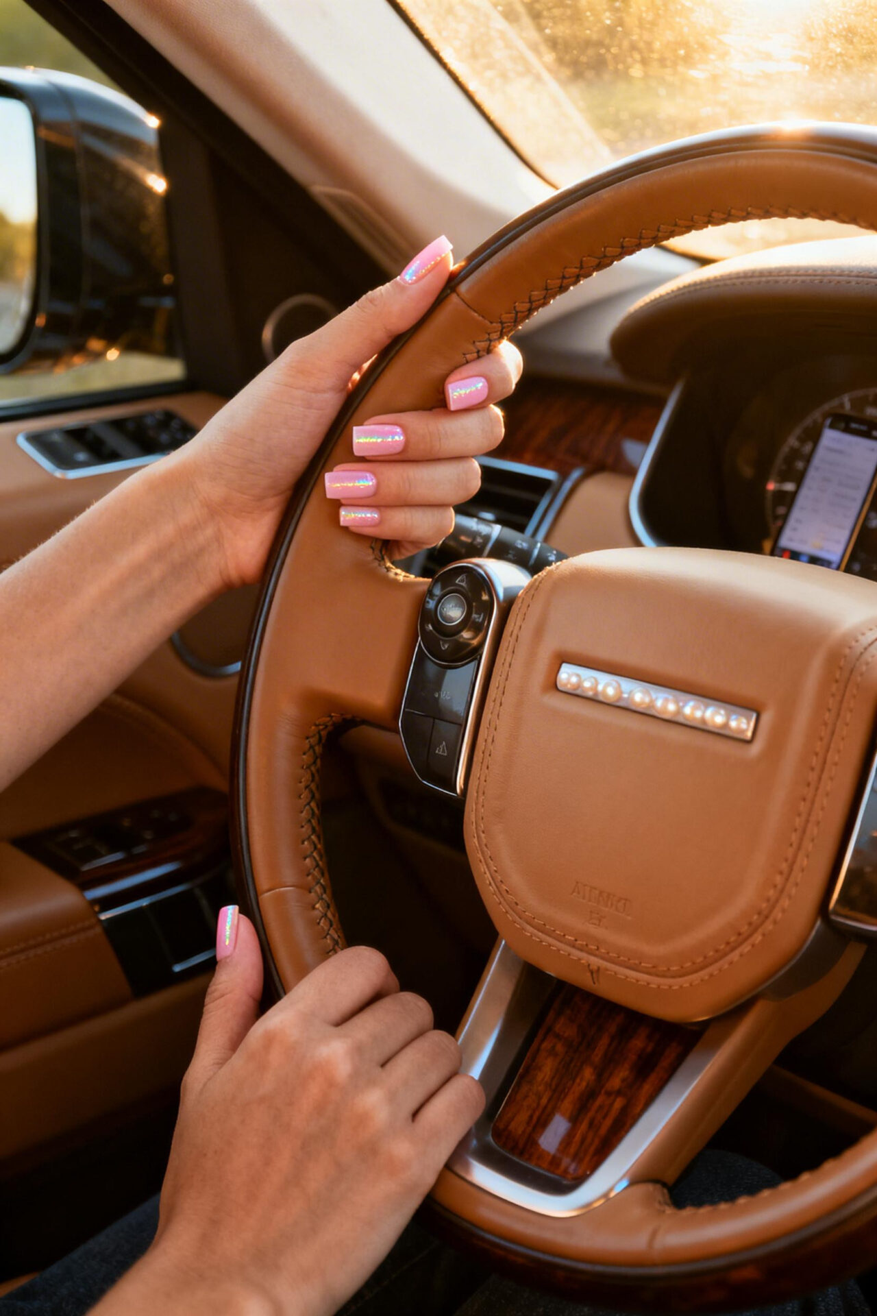 Square Nail Designs - ballet slipper pearl