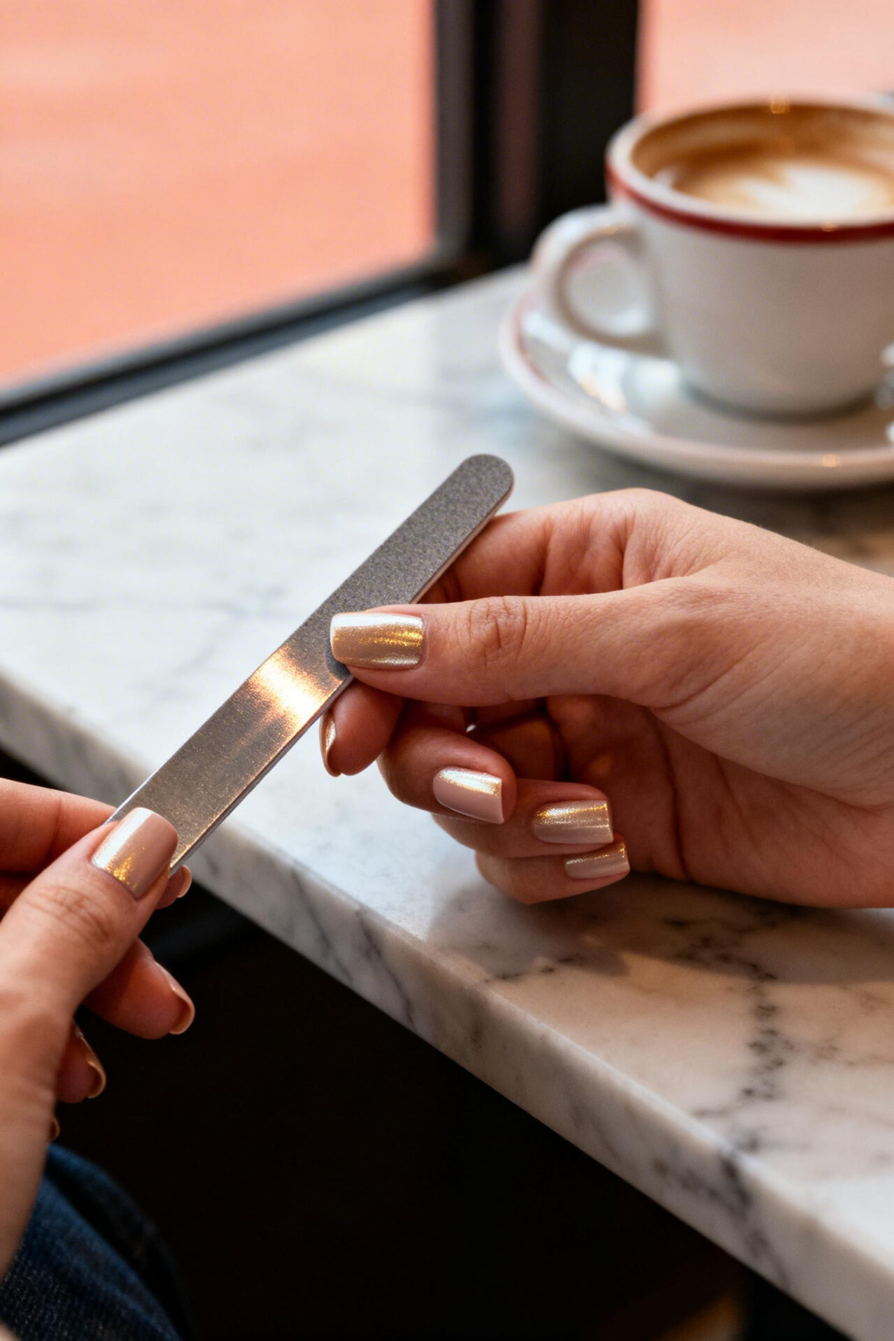 Small Round Nails - champagne gold