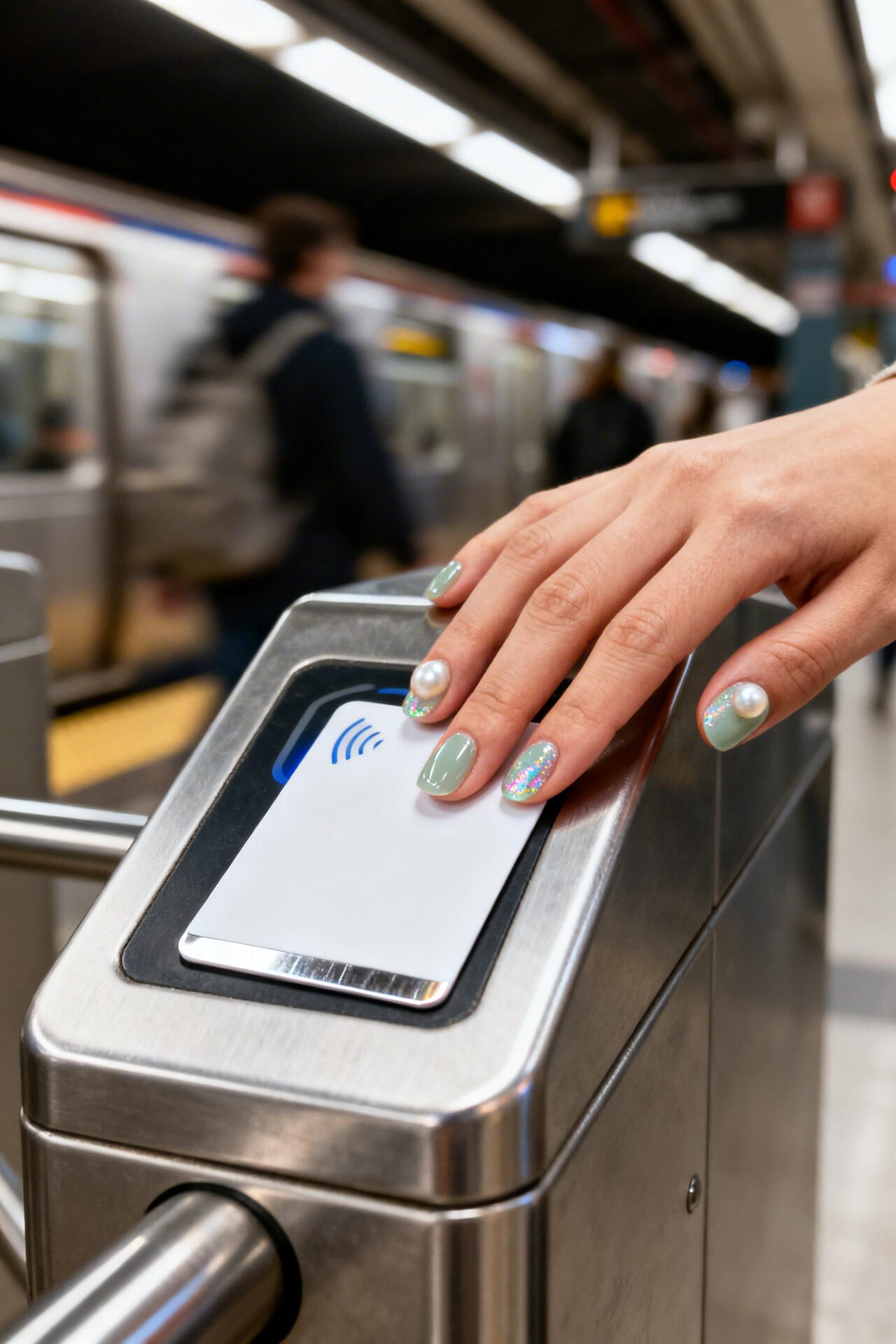 Short Nails Ideas - sage shimmer