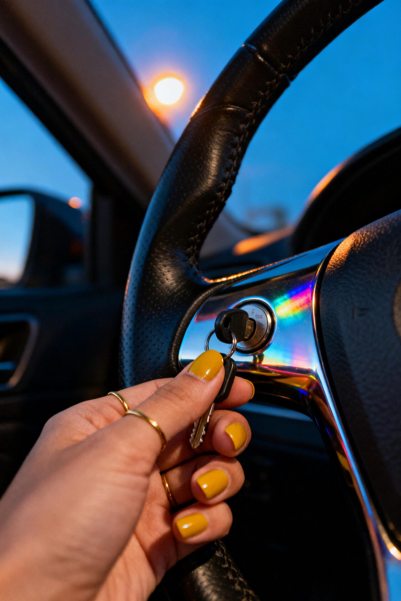 Bright Summer Nails - mustard chrome