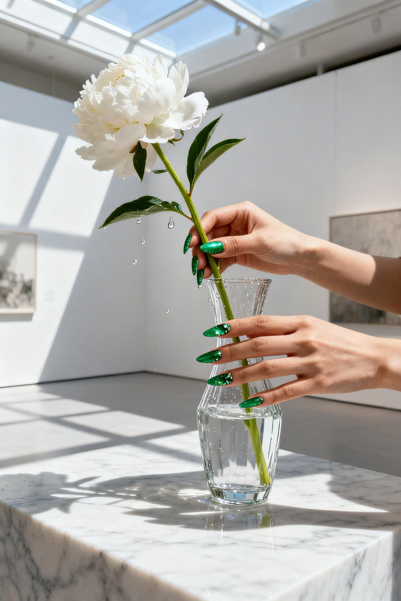 Simple Aura Nails - emerald glazed