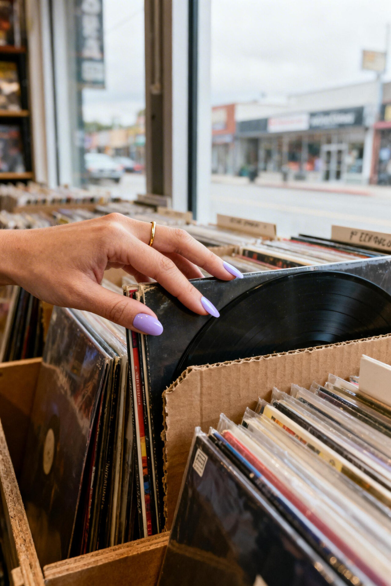 Sunset Aura Nails - lavender almond