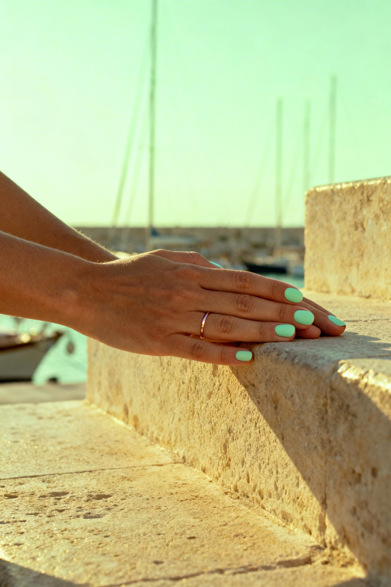 Spring Aura Nails - mint matte