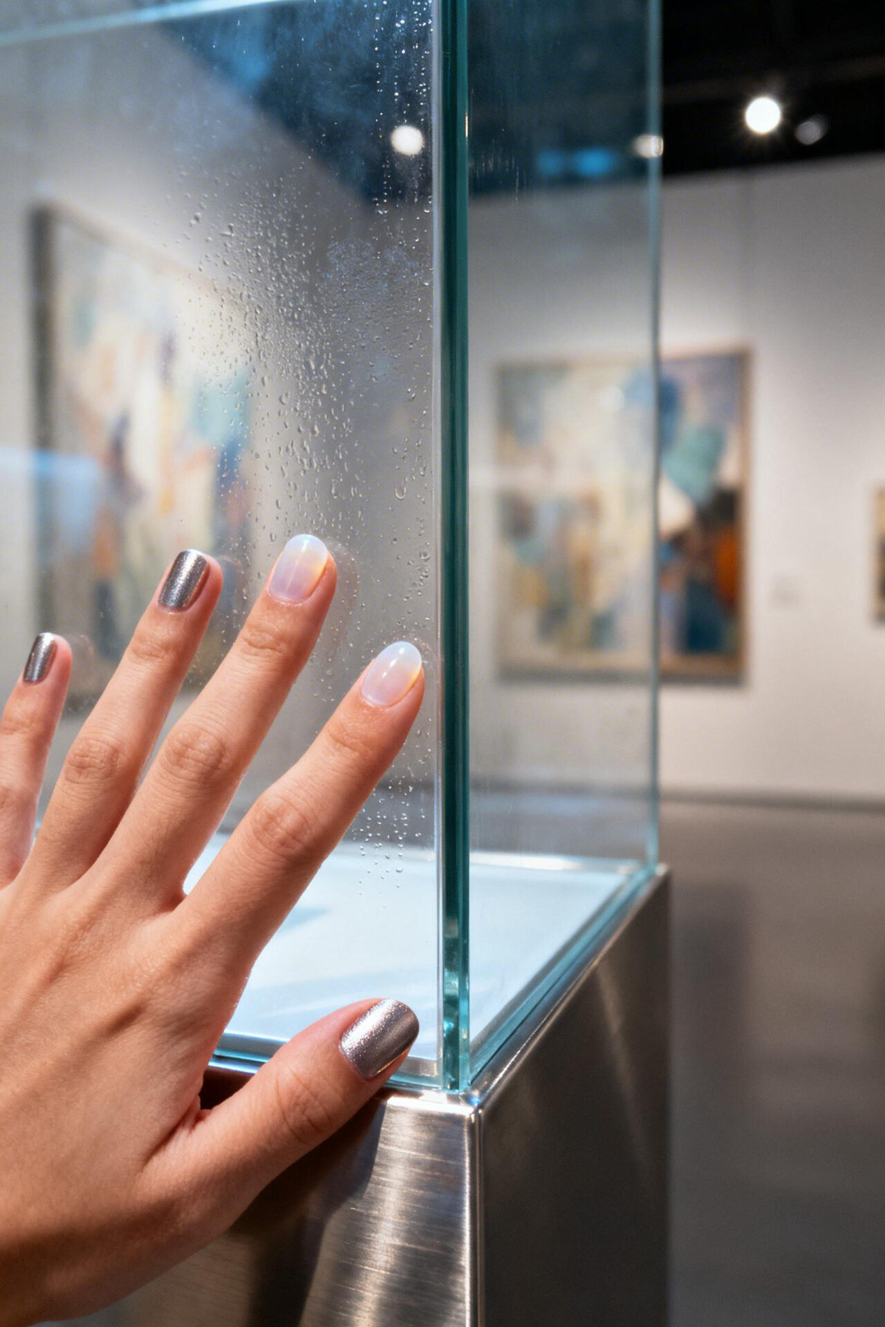 Aura Nails Aesthetic - matte white chrome