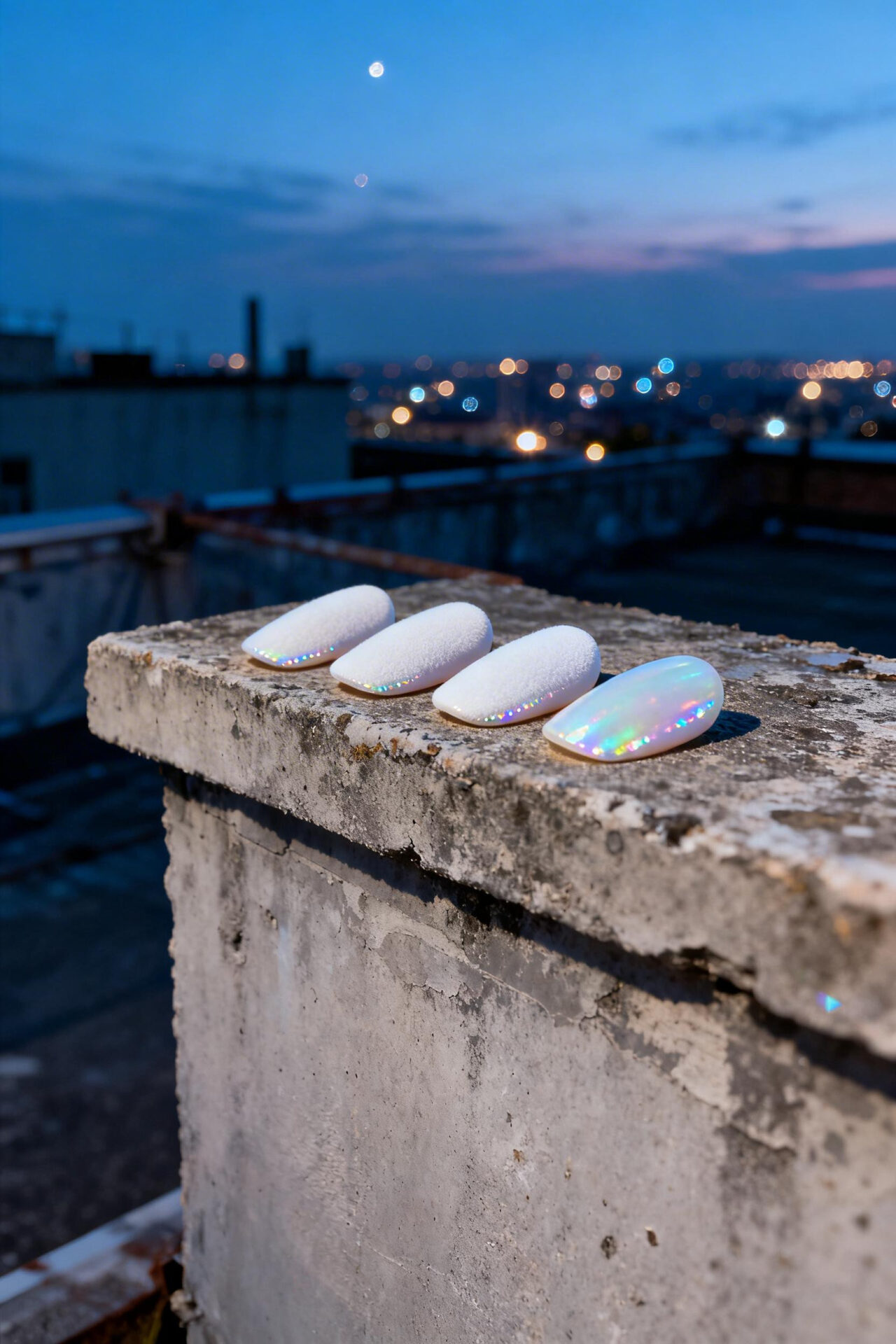 Hailey Bieber Nails - opal white squoval