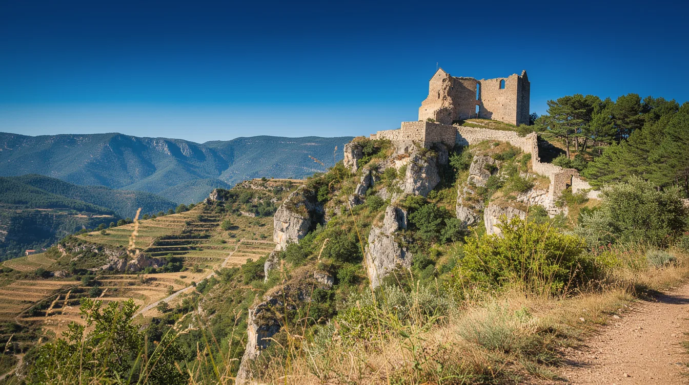 Ancienne capitale du Fenouillèdes, ce village abrite un château vicomtal en ruines