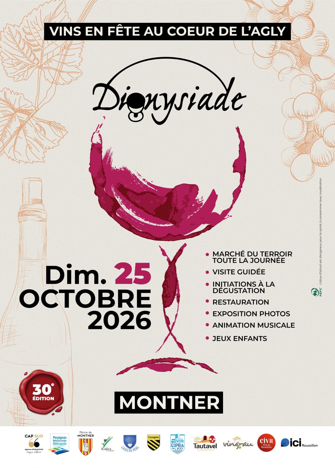 Montner/ Dimanche 25 octobre, 10 h -19 h : 30e édition de la Dionysiade… Vins en fête au coeur de l’Agly